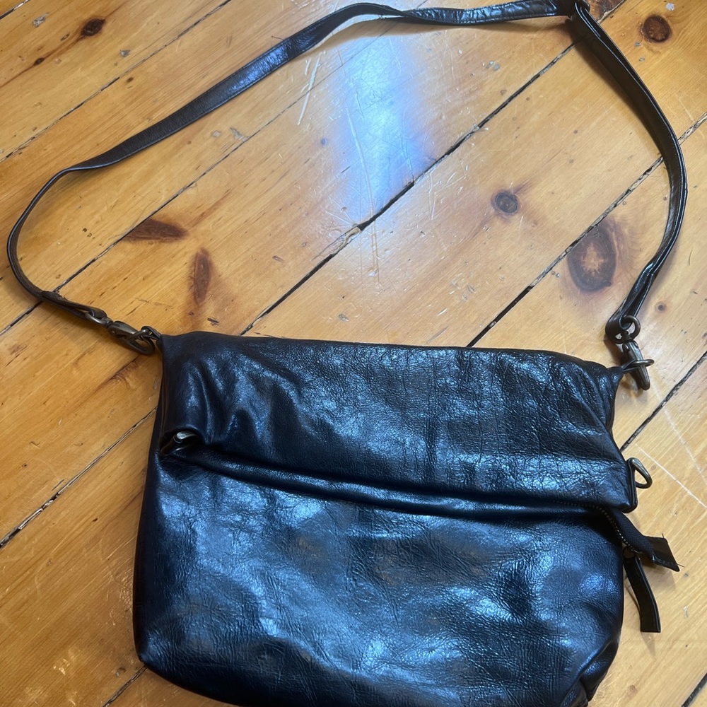 Latico Black Leather Crossbody w/ adjustable strap